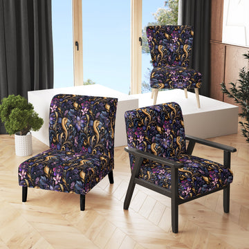 Romantic Blue And Purple Paisleys - Cottage Accent Side Chair